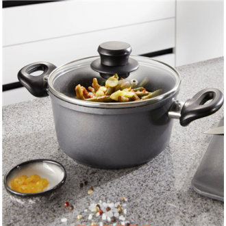 Stoneline Cooking pot 6741 2 L 18 cm die-cast aluminium Grey Lid included