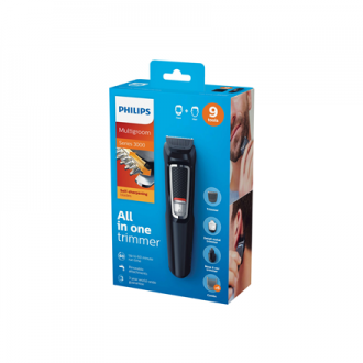 Philips Face and Hair Trimmer MG3740/15 9-in-1 Cordless Black