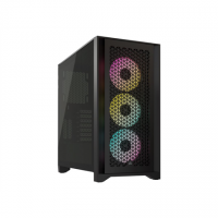 Corsair Tempered Glass PC Case iCUE 4000D RGB AIRFLOW Side window Black Mid-Tower Power supply included No