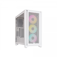 Corsair Tempered Glass PC Case iCUE 4000D RGB AIRFLOW Side window White Mid-Tower Power supply included No