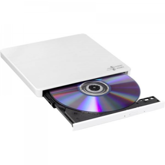 H.L Data Storage Ultra Slim Portable DVD-Writer GP60NW60 Interface USB 2.0 DVD R/RW CD read speed 24 x CD write speed 24 x White
