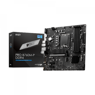 MSI PRO B760M-P DDR4 Processor family Intel Processor socket LGA1700 DDR4 DIMM Memory slots 4 Supported hard disk drive interfac MSI PRO B760M-P DDR4 Processor family Intel Processor socket LGA1700 DDR4 DIMM Memory slots 4 Supported hard disk drive interfac