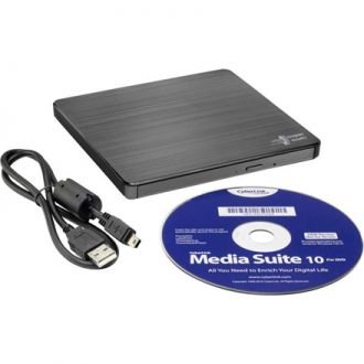 H.L Data Storage Ultra Slim Portable DVD-Writer GP60NB60 Interface USB 2.0 DVD R/RW CD read speed 24 x CD write speed 24 x Black