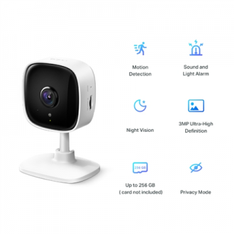 TP-LINK Home Security Wi-Fi Camera Tapo C110 Cube 3 MP 3.3mm/F/2.0 Privacy Mode, Sound and Light Alarm, Motion Detection and Not