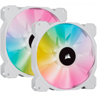 Corsair | 140mm White PWM Fan, Dual Fan Kit with Lighting Node CORE | iCUE SP140 RGB ELITE Performance | Case Fan