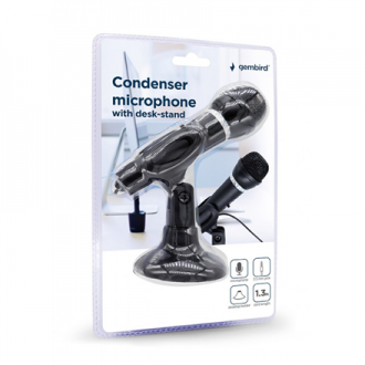 Gembird | Condenser Microphone with Desk-stand | MIC-D-04 | 3.5 mm jack | Black Gembird | Condenser Microphone with Desk-stand | MIC-D-04 | 3.5 mm jack | Black