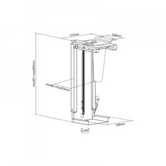 Digitus | PC Table Mount | 30-51 cm | DA-90411 | 