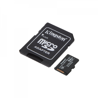 Kingston UHS-I | 64 GB | microSDHC/SDXC Industrial Card | Flash memory class Class 10, UHS-I, U3, V30, A1 | SD Adapter Kingston UHS-I | 64 GB | microSDHC/SDXC Industrial Card | Flash memory class Class 10, UHS-I, U3, V30, A1 | SD Adapter