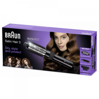 Braun Satin Hair 3 AS 330 Warranty 24 month(s) Number of heating levels 2 Ceramic heating system 400 W Black, Blue, Lilac