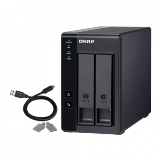 QNAP Black | Micro | Processor frequency 2 Bay USB Type-C Direct Attached Storage with Hardware RAID GHz | TR-002