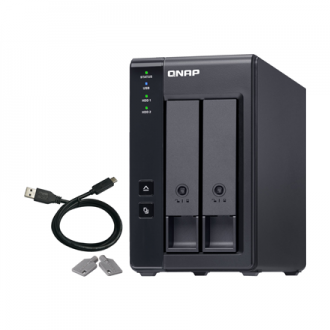 QNAP Black | Micro | Processor frequency 2 Bay USB Type-C Direct Attached Storage with Hardware RAID GHz | TR-002