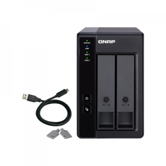 QNAP Black | Micro | Processor frequency 2 Bay USB Type-C Direct Attached Storage with Hardware RAID GHz | TR-002