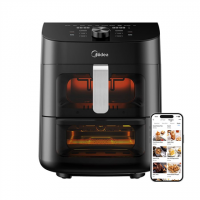 Midea Two Zone Airfryer | MAD1100DADK | Power 1850 W | Capacity 4.4/6.4 L | Rapid Air technology | Black