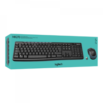Logitech MK270 | Keyboard and Mouse Set | Wireless | US | Black Logitech MK270 | Keyboard and Mouse Set | Wireless | US | Black