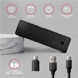 AXAGON Ribbed aluminum USB 3.2 Gen 1 - SATA 6G external box for 3.5