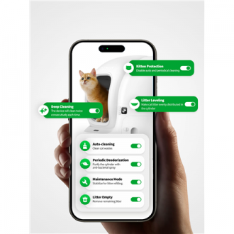 PETKIT PURA MAX 2 Self-Cleaning Cat Litter, Green + Magnetic Cat Litter Remover | P99022 | White