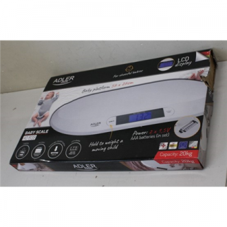SALE OUT. Adler AD 8139 Child Scale | Adler | Adler AD 8139 | Maximum weight (capacity) 20 kg | Accuracy 10 g | White | DAMAGED 