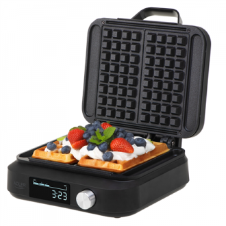 Adler Waffle Maker with LED Display | AD 3087 | 2200 W | Number of pastry 2 | Belgium | Black Adler Waffle Maker with LED Display | AD 3087 | 2200 W | Number of pastry 2 | Belgium | Black