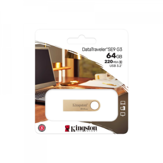 Kingston DataTraveler SE9 G3 | 64 GB | USB 3.2 | Gold Kingston DataTraveler SE9 G3 | 64 GB | USB 3.2 | Gold