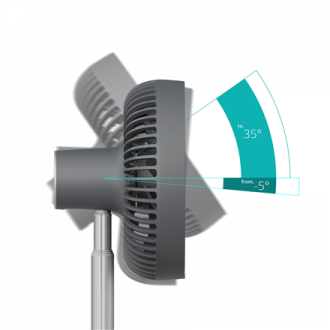 Duux Fan | Rize Flex | Stand Fan | Grey | Diameter 21 cm | Number of speeds 4 | Oscillation | 10 W | No