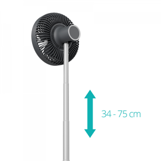 Duux Fan | Rize Flex | Stand Fan | Grey | Diameter 21 cm | Number of speeds 4 | Oscillation | 10 W | No