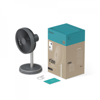 Duux Fan | Rize Flex | Stand Fan | Grey | Diameter 21 cm | Number of speeds 4 | Oscillation | 10 W | No