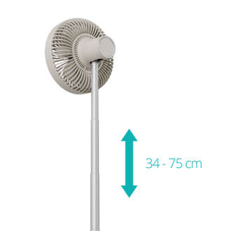 Duux Fan | Rize Flex | Stand Fan | Greige | Diameter 21 cm | Number of speeds 4 | Oscillation | 10 W | No