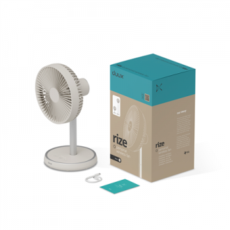 Duux Fan | Rize Flex | Stand Fan | Greige | Diameter 21 cm | Number of speeds 4 | Oscillation | 10 W | No