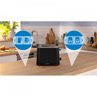 Bosch Compact Toaster | TAT3M123 MyMoment | Power 950 W | Number of slots 2 | Housing material Plastic | Black Bosch Compact Toaster | TAT3M123 MyMoment | Power 950 W | Number of slots 2 | Housing material Plastic | Black