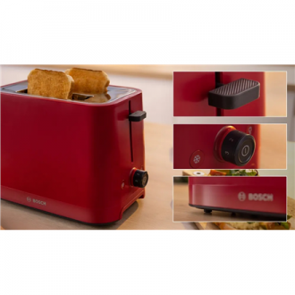 Bosch Compact Toaster | TAT3M124 MyMoment | Number of slots 2 | Housing material Plastic | Red Bosch Compact Toaster | TAT3M124 MyMoment | Number of slots 2 | Housing material Plastic | Red