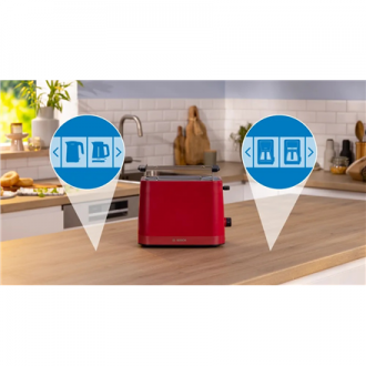 Bosch Compact Toaster | TAT3M124 MyMoment | Number of slots 2 | Housing material Plastic | Red Bosch Compact Toaster | TAT3M124 MyMoment | Number of slots 2 | Housing material Plastic | Red