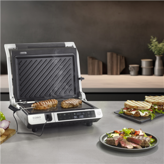Caso Double Contact Grill with Thermocontrol | SteakMaster Pro | Contact grill | 2000 W | Stainless Steel/Black