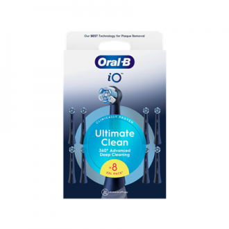 Oral-B Replaceable toothbrush heads | iO UltimateClean | Heads | For adults | Number of brush heads included 8 | Black