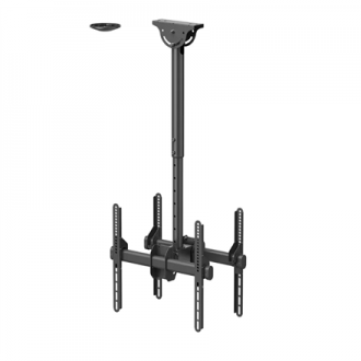 Neomounts NM-C440DBLACK Dual monitor/TV mount ceiling | Adjustable Height, Rotate, Tilt, Swivel | 32-60 