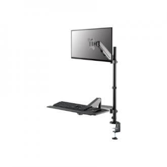 Neomounts Desk Mount | DS90-325BL1 Sit-stand workstation desk | Adjustable Height, Rotate, Tilt, Swivel | 17-32 