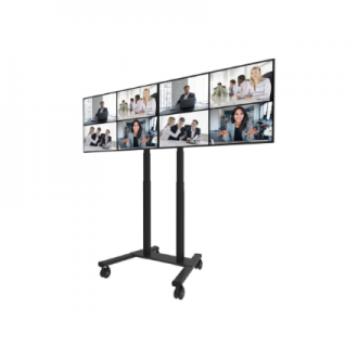 Neomounts Floor stand | ADM-875BL2 Dual screen adapter | Adjustable Height | 42-65 