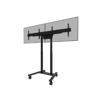 Neomounts Floor stand | ADM-875BL2 Dual screen adapter | Adjustable Height | 42-65 