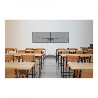 Neomounts Floor stand | ADM-875WH2 Dual screen adapter | Adjustable Height | 42-65 Neomounts Floor stand | ADM-875WH2 Dual screen adapter | Adjustable Height | 42-65