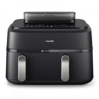 Philips | Dual Basket Airfryer | NA551/00 5000 Series | Power 2750 W | Capacity 9 L | RapidAir Plus and Air Steam | Black Philips | Dual Basket Airfryer | NA551/00 5000 Series | Power 2750 W | Capacity 9 L | RapidAir Plus and Air Steam | Black