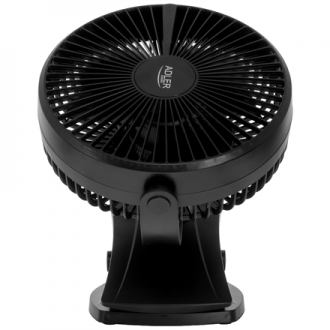 Adler Rechargeable Clip-on Desk Fan | AD 7342 | Table Fan | Black | Diameter 15.5 cm | Number of speeds 3 | Oscillation | 5 W Adler Rechargeable Clip-on Desk Fan | AD 7342 | Table Fan | Black | Diameter 15.5 cm | Number of speeds 3 | Oscillation | 5 W