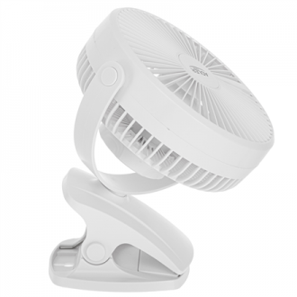 Adler Rechargeable Clip-on Desk Fan | AD 7342 | Table Fan | White | Diameter 15.5 cm | Number of speeds 3 | Oscillation | 5 W Adler Rechargeable Clip-on Desk Fan | AD 7342 | Table Fan | White | Diameter 15.5 cm | Number of speeds 3 | Oscillation | 5 W