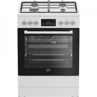 BEKO Cooker | FBM62330GWDTN | Hob type Gas | Oven type Electric | White | Width 60 cm | Grilling | LED | Depth 60 cm | 72 L