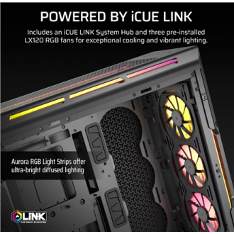 Corsair PC Case | iCUE LINK 5000T LX RGB | Black | Mid-Tower | Power supply included No