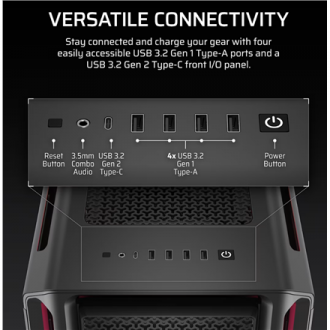 Corsair PC Case | iCUE LINK 5000T LX RGB | Black | Mid-Tower | Power supply included No