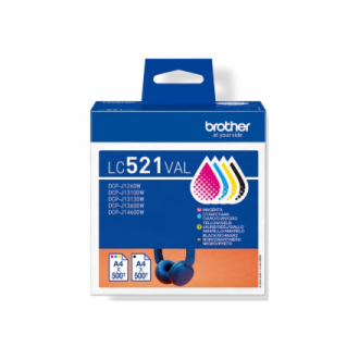 Brother LC521VAL Inkjet Cartridge Value Pack C/M/Y/K | Brother Brother LC521VAL Inkjet Cartridge Value Pack C/M/Y/K | Brother