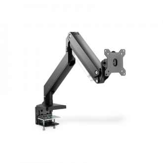 Digitus Desk Mount | Universal Single Monitor Mount with Gas Spring and Clamp Mount | Adjustable Height, Rotate, Tilt, Swivel | 