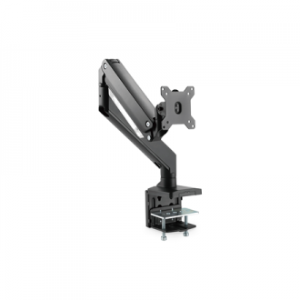 Digitus Desk Mount | Universal Single Monitor Mount with Gas Spring and Clamp Mount | Adjustable Height, Rotate, Tilt, Swivel | 