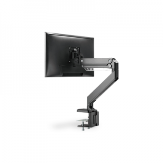 Digitus Desk Mount | Universal Single Monitor Mount with Gas Spring and Clamp Mount | Adjustable Height, Rotate, Tilt, Swivel | 
