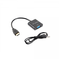 Lanberg HDMI, Mini Jack 3.5 mm, VGA Adapter | AD-0017-BK | 20 m Lanberg HDMI, Mini Jack 3.5 mm, VGA Adapter | AD-0017-BK | 20 m