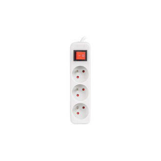 Lanberg Cable Power Strip, 3X French Outlets with Switch, Quality-Grade Copper, 1.5 m | PS1-03E-0150-W Lanberg Cable Power Strip, 3X French Outlets with Switch, Quality-Grade Copper, 1.5 m | PS1-03E-0150-W